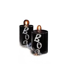 Halloween "Boo!" Inlaid Pillar Candle - 3 x 4