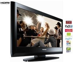 TOSHIBA 22AV615DG LCD television - black 22 inch (56 cm) 16/9, Standard resolution Freeview, HDMI LCD TV Television bundle combo