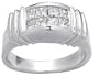 0.62ct. 14K. White Gold Princess Invisible Diamond Anniversary Ring