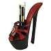 Brush Holder Sexy Shoe Snake-Embossed High Heel - Red