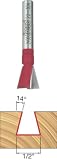 Freud 22-104 1/2-Inch Diameter 14-Degree 1/4-Inch Shank Carbide Dovetail Bit 1/4-Inch Shank