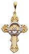 Charm - 14kt Two-Tone Gold Claddagh Cross