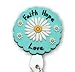 Faith Hope Love 3D Rubber Retractable Badge Holder