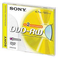 Sony - DVD-RW (rewritable), 2x, 10 DVDs mit je 120 Minuten