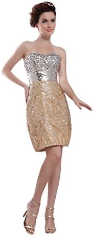 Vogue007 Womens Sweetheart Chameleon Cloth Pongee Formal Dress with Rhinestones, Apricot, 4