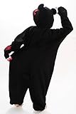 Black Anime Pokemon Violet bear Cosplay Costume Polar Fleece Pajamas Party Sheepwear Onesie (Size S)