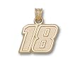 Driver Number 18 Medium 1/2" Charm/Pendant -14K/10K, Stainless Steel or Gold Plated