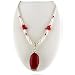 Red Coral Sterling Silver Pendant&Acirc;&nbsp;Freshwater Pearl Necklace 914