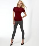 BCBGMAXAZRIA Short-Sleeved Back-Zip Sweater & Mason Skinny Ponte Pants