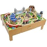 Imaginarium Classic Train Table with Roundhouse Wooden Train Set