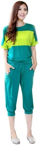 Wantdo Women's Pur Color Sport Tracksuit 2014(Blue Green ,XL)