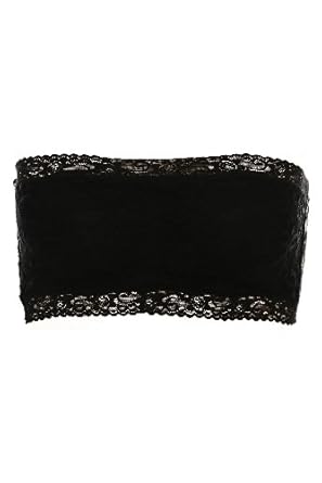Black Floral Lace Bandeau Bra