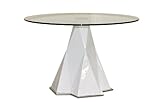 IMAGE OF 47 White Round Glass Top Dining Table By Diamond Sofa