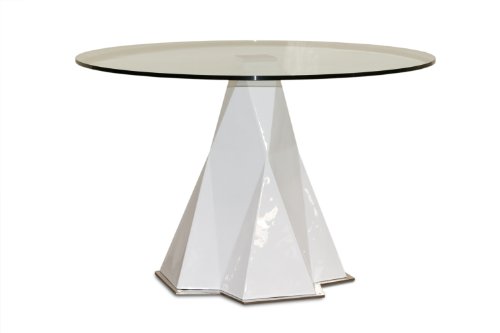 47 White Round Glass Top Dining Table By Diamond Sofa 47 White Round Glass Top Dining Table By Diamond Sofa