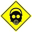 GAS MASK AREA military warning danger sign