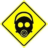 GAS MASK AREA military warning danger sign