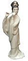 Chinese Lady Musician with flute - 8"H - oriental ceramic figurine