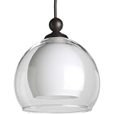 Progress Lighting P6135-174W 12 Volt Low Voltage T4 Mini-Pendant with White Glass Surrounded By Clear Glass, Urban Bronze