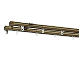 日中製作所 カーテンレール ダブル 伸縮ホームセットニューNK型 塩ビアンバー 長さ:1100~2000mm NNBW-2