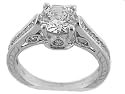 1.50ct. 14K. White Gold Round Brilliant Diamond Engagement Ring