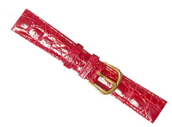 deBeer handcrafted in France Gen Croco Short band with a soft hypo allergenic nu buck lining Red Size 16 MM