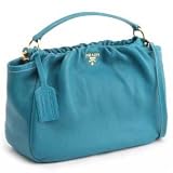 Prada Handbag Leather BR3887 Turquoise