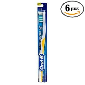 Oral B Advantage Plus Soft 31 Compact, Manual Toothbrushes, mixed colors, (Pack of 6)