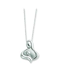 Silver Polished Maternal Bond 18in Necklace. Metal Weight- 4.46g.