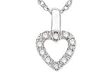 Children's 14K White Gold Diamond Heart Pendant w/Chain