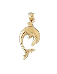 Dazzlers Solid 14karats gold Dolphin Charm Pendant Available in three colors from jewelsberry (weights: 1.6 grams only)
