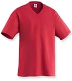 Fruit of the Loom Adult 100% Cotton S/S V-neck 6.1 oz Lofteez-T w/ribbed cuff