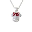 Disney Minnie Sterling Silver Enameled Pendant With 18" Chain