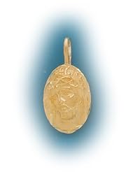 14k Yellow Gold Oval Medal Christ Head
