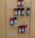 Four tier Back of door Spice, jar & packet rack -Chrome
