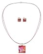 Dichroic art glass jewelry set, 'Rose Garden' Dichroic art glass jewelry set, 'Rose Garden'