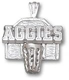 Texas A&M Aggies Solid Sterling Silver ''AGGIES'' Backboard Pendant
