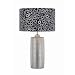 Lite Source LS-21280 Silvio Ceramic Table Lamp, Silver Base with Black and White Printed Fabric Shade