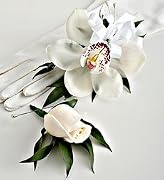 Floral Flowers - Orchid Corsage & Rose Boutonniere Package - Pink