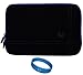 Black Blue Trim SumacLife Titan Edition Micro-Suede Protective Sleeve Carrying Case with Neoprene Bubble Padding for Asus Transformer Pad 300 Series Android 4.0 Ice Cream Sandwich 10.1 inch Tablet (TF300T) + SumacLife TM Wisdom Courage Wristband