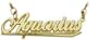 10K Yellow Gold Aquarius Script Zodiac Pendant Jan 21-Feb 19 with 16" chain