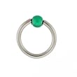 STAINLESS STEEL HOOPS WITH BALL GREEN Gauge: 14, Ball Size: 4mm, Length: 10mm Sold as a Pair