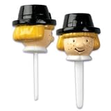 Thanksgiving Pilgrim Boy 4 Inch Cake Decorating Pick 6 ct