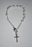 Pearl Childrens Jewelry Girls Rosary Bracelet. Perfect for Christmas, First Communion, Easter, Graduation, Sunday Dress, Christening or Birthday.