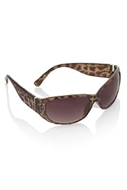 Animal Print Diamanté Wrap Sunglasses