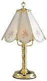 23h Glass Camelia Theme Gold Brushed Base Touch Lamp