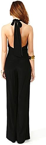 Superfish Women Sleeveless Halter Off-shoulder Backless Long Jumpsuit Rompers