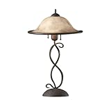 Kichler Lighting 70039 33-Inch Portable Twin Pull Table Lamp, Old Iron with Alabaster Swirl Glass Shade