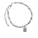 Prayer Box Clear Czech Glass Beaded Charm Bracelet [Jewelry]