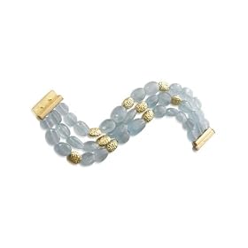 Yvel - 18k Gold and Aquamarine Bracelet (47.8 ctw) by 