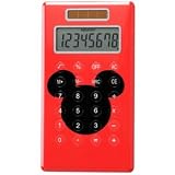 ディズニーアルミソーラー電卓(ミッキーマウス/レッド)DCMA-194-RDの画像